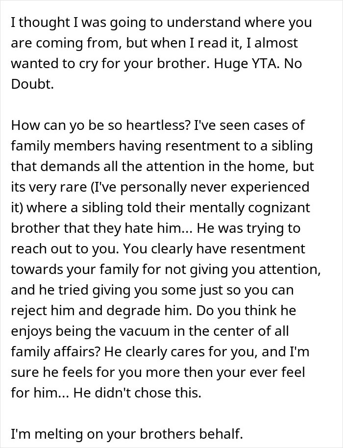 The Internet Calls Out This College Student After She Reveals Why She Hates Her Disabled Brother