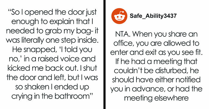 Coworker Locks Shared Office For Meeting, Woman Returns For Her Bag And Gets A Shut Door Instead