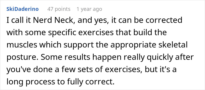 Comment discussing exercises that can help correct posture issues related to buffalo hump health concerns. Comment discussing exercises that can help correct posture issues related to buffalo hump health concerns.