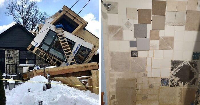 “Concrete Overflowed Out Of The Toilet”: Home Improvement Fails Ranging From Hilarious To Disastrous
