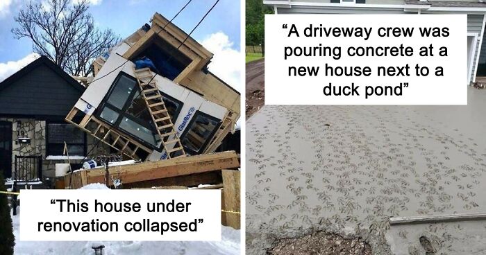 “Concrete Overflowed Out Of The Toilet”: Home Improvement Fails Ranging From Hilarious To Disastrous