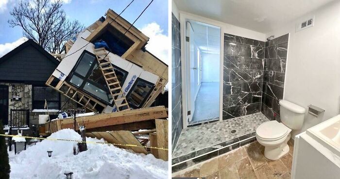 “Concrete Overflowed Out Of The Toilet”: Home Improvement Fails Ranging From Hilarious To Disastrous