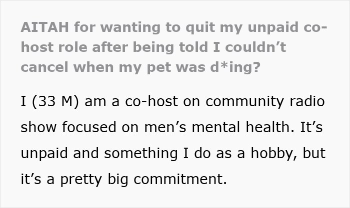 "Life Still Carries On": Mental Health Worker Refuses To Give Day Off To Man Putting Down Sick Pet