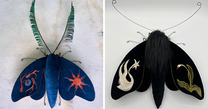 This Artist Turns Vintage Fabrics Into Enchanting Moth Sculptures (34 Pics)