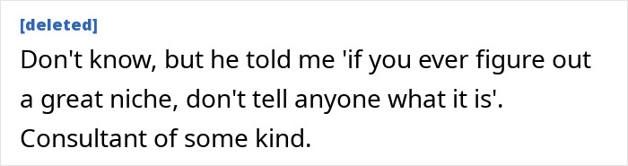 Person shares advice about finding a great niche for getting rich successfully