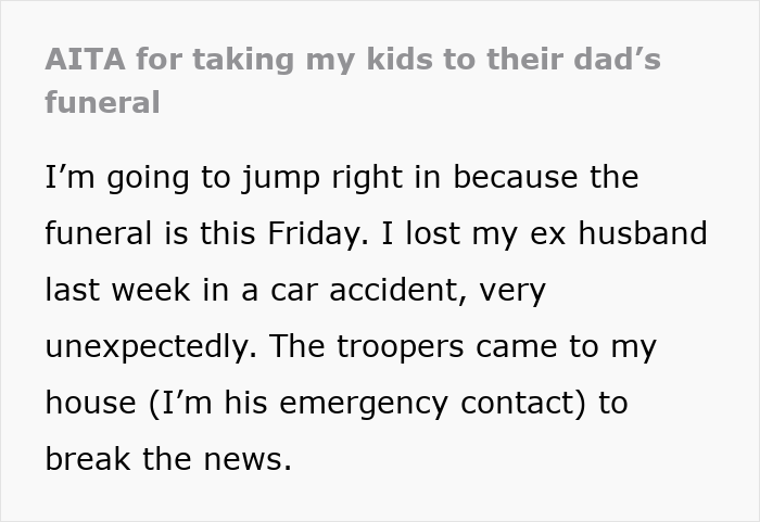 "Protect Your Kids": Ex-FIL Refuses To Let Woman And Grandkids Come For Son's Funeral, She's Shocked