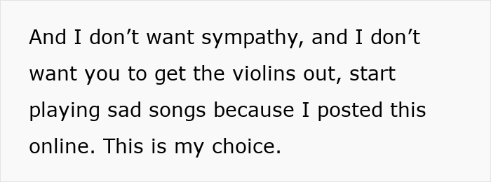 Text reads: "And I don't want sympathy, and I don't want you to get the violins out, start playing sad songs because I posted this online. This is my choice." The woman's facelift sparked a debate.