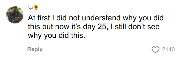 A black cat profile picture with a comment questioning a facelift, sparking debate on society's new normal.