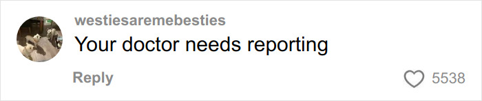 A social media comment by westiesaremebesties reads: Your doctor needs reporting. It fuels the facelift debate.