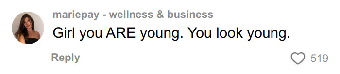 A social media comment from 