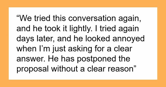 Guy Promises Engagement To Get GF To Move In, Spends Two Years Dodging The Topic Until She’s Done