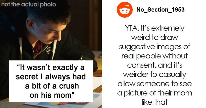 “I Always Had A Crush On His Mom”: Man Fears Friendship Is Over After Friend Sees His Artwork