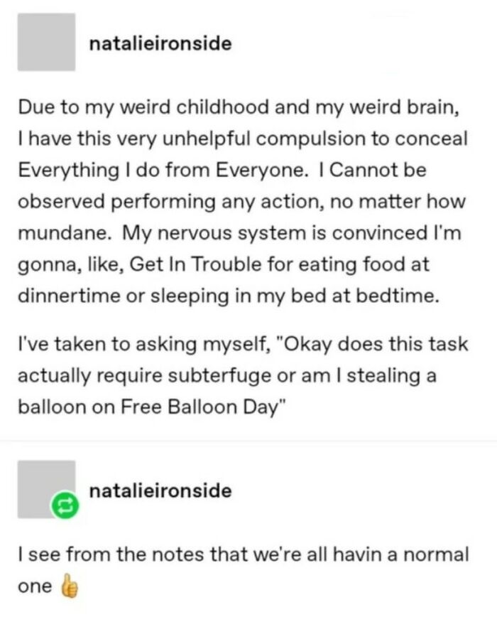 Text meme about compulsions and humor, reflecting relatable feelings from people who gave up on life but not humor.