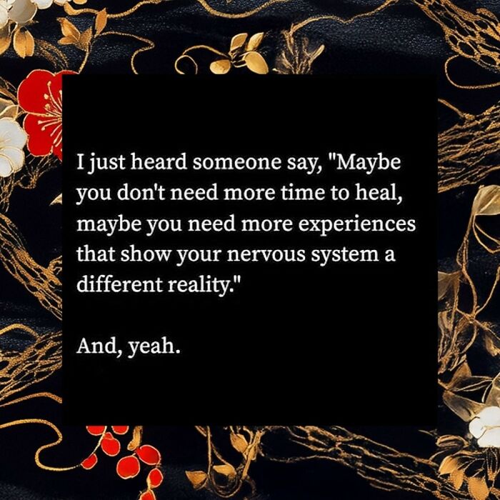 Relatable meme about healing and experiences from people who gave up on life but not on humor.