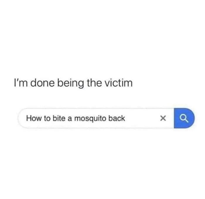 Search bar meme about biting a mosquito back, featuring funny and lighthearted safe-for-work humor.