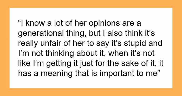 “[Am I The Jerk] For Getting A Tattoo Knowing It Will Upset My Mum?”
