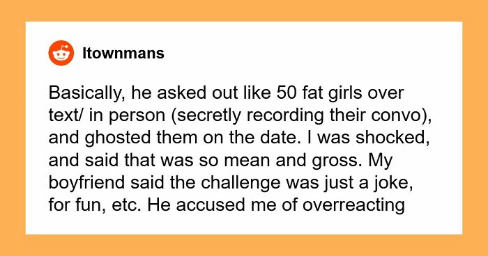 Woman Dumps BF After Learning About A Repulsive Challenge He Participated In And Won In The Past