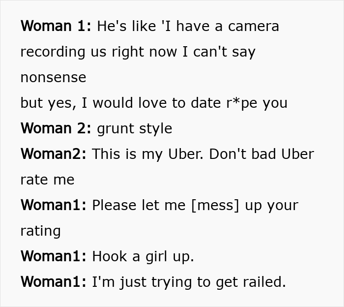 Uber Driver Shares Highly Disgusting And Inappropriate Interaction, Women Shocked They Get Reported