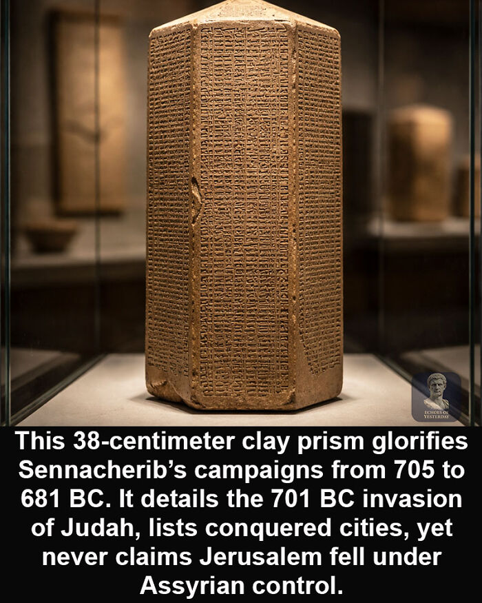 Ancient clay prism with cuneiform text detailing Assyrian campaigns, a remarkable historical marvel surviving through time.