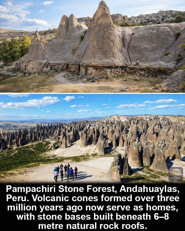 Pampachiri Stone Forest in Peru features ancient volcanic cones used as homes, a remarkable historical marvel.
