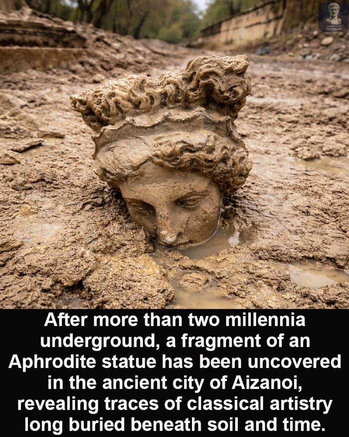 Fragment of an ancient Aphrodite statue uncovered in Aizanoi, a historical marvel showcasing classical artistry surviving through time.