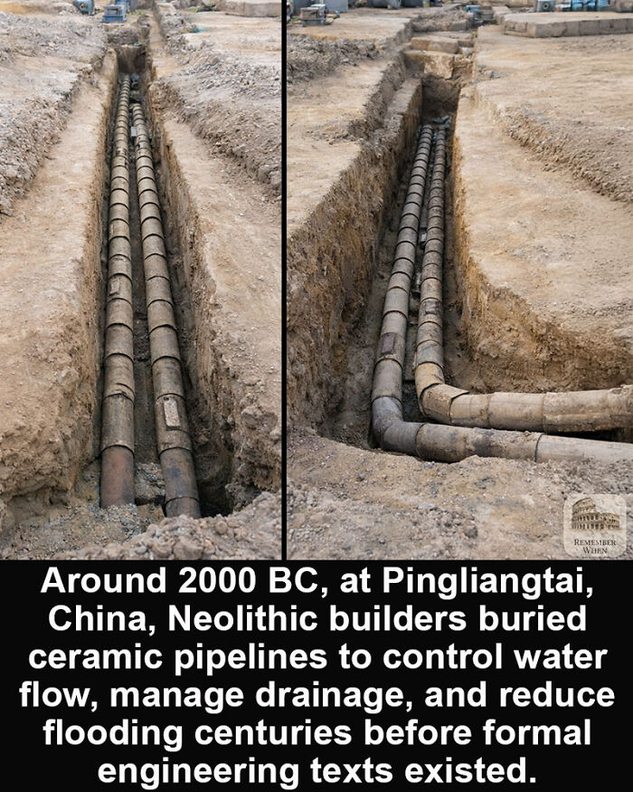 Ancient ceramic pipelines from 2000 BC in China showcasing historical marvels of early water management systems.