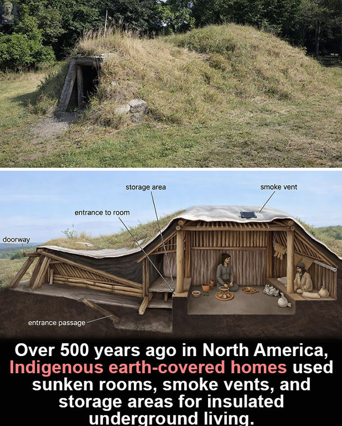 Indigenous earth-covered homes in North America showcasing historical marvels of insulated underground living techniques.