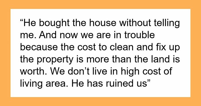 Guy Secretly Buys A Fixer-Upper Full Of Hazards, Wife Opens The Door To Mold And Financial Nightmare