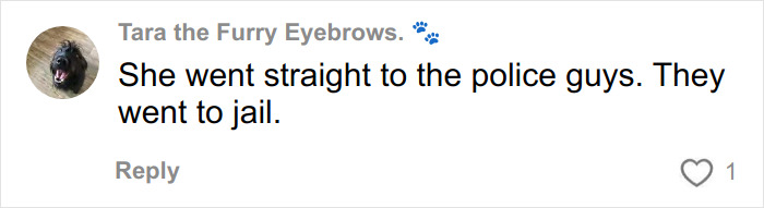 Comment from Tara the Furry Eyebrows revealing devastated bride-to-be exposing fianc&eacute;'s horrific crimes before wedding.