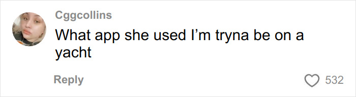 Comment from a user asking about the app used to create a glamorous white influencer post that fans found suspicious.