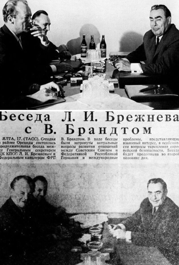 Willy Brandt And Leonid Brezhnev, 1971