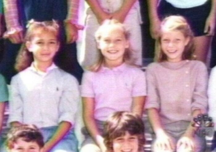 Group photo of young girls smiling representing childhood celebrity friendships