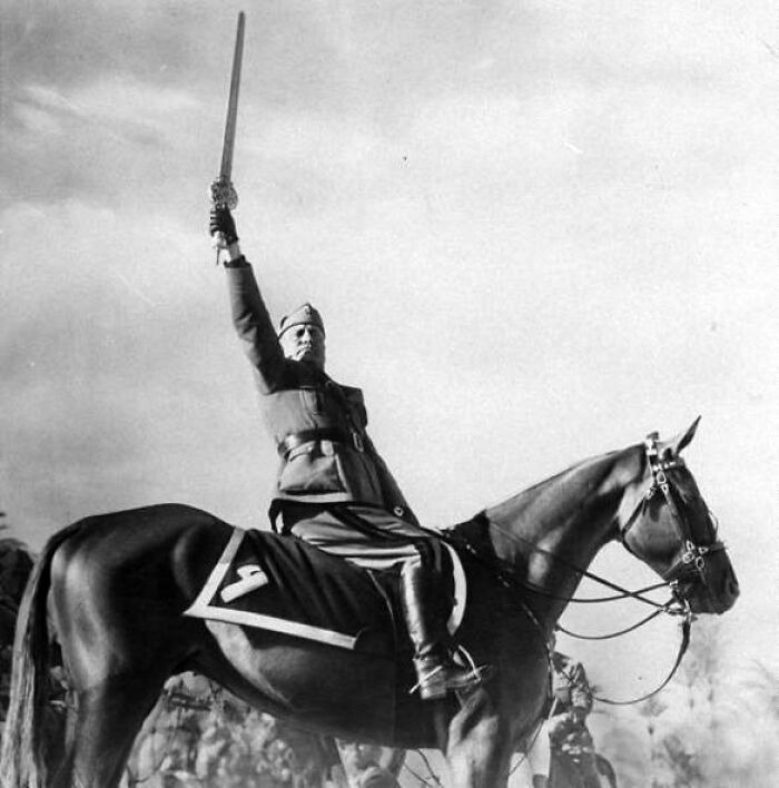 Benito Mussolini Removes Horse Handler, 1942