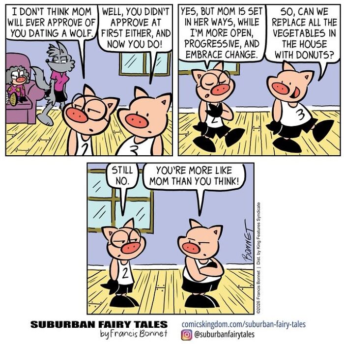 This Cartoonist Creates Hilarious Comics About Pigs And Wolves, And Each One Ends With The Perfect Twist-Interview