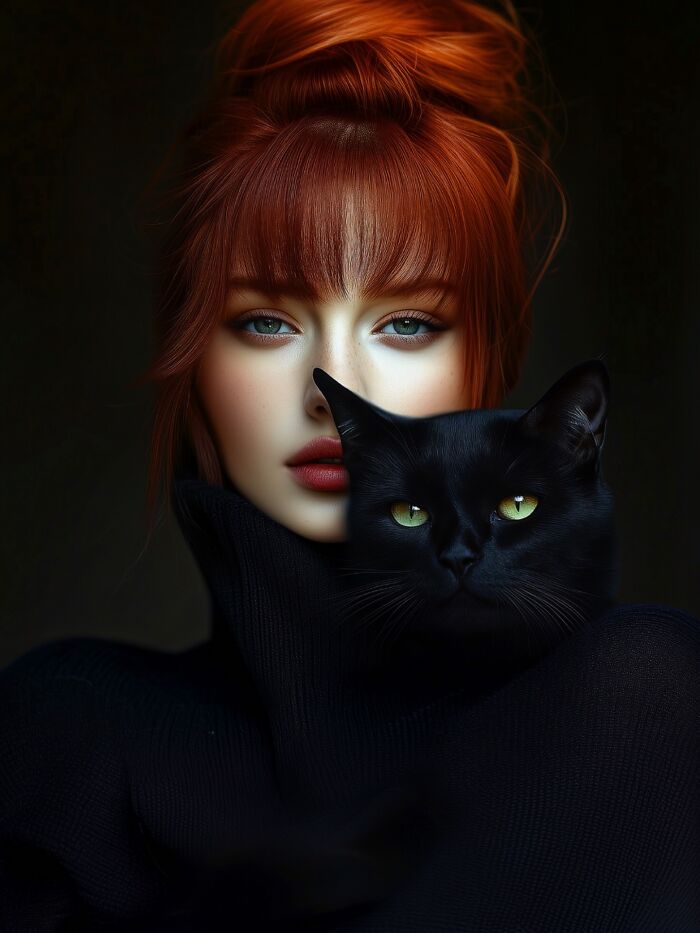 Mystical Bonds: Psychedelic Portraits Where Humans And Cats Become One (37 Pics)-Interview