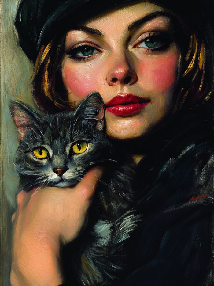 Mystical Bonds: Psychedelic Portraits Where Humans And Cats Become One (37 Pics)-Interview