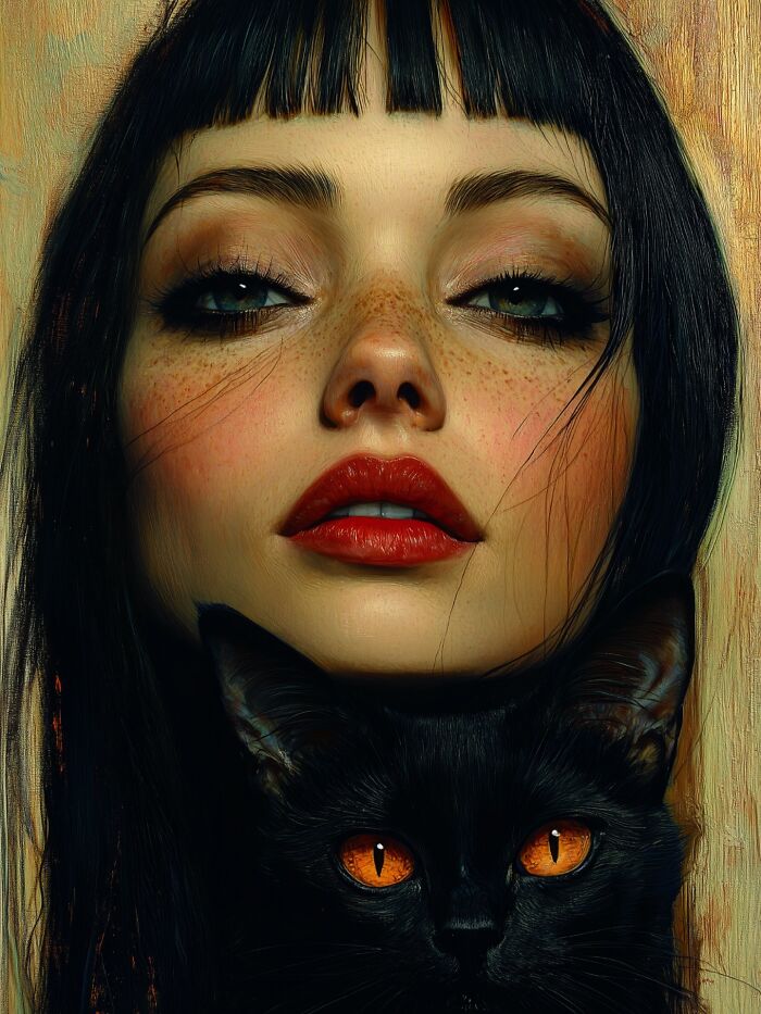 Mystical Bonds: Psychedelic Portraits Where Humans And Cats Become One (37 Pics)-Interview