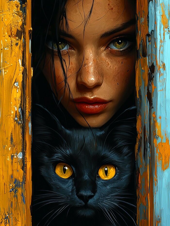 Mystical Bonds: Psychedelic Portraits Where Humans And Cats Become One (37 Pics)-Interview