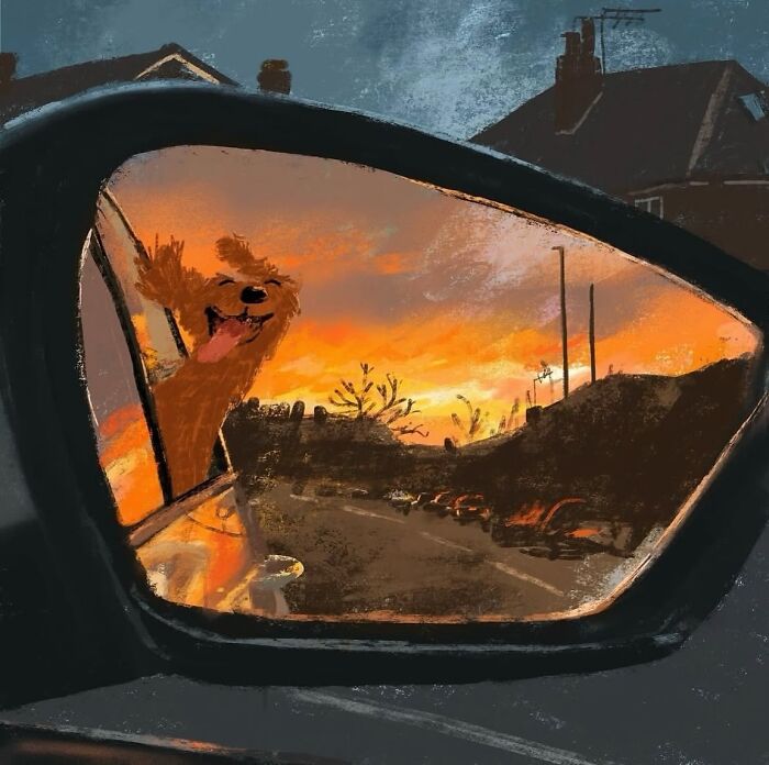 Rearview Sunset