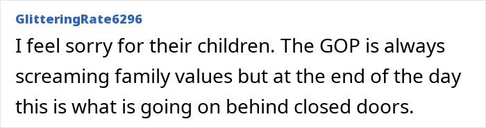Comment discussing GOP family values and Kristi and Bryon Noem’s $2.6 million debt scandal with luxury spending concerns.