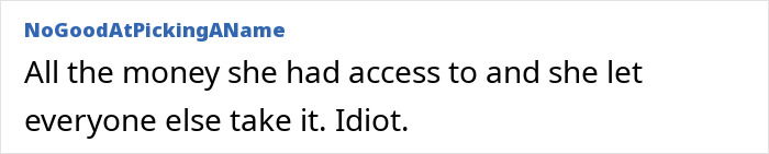 Comment text criticizing access to money, related to Kristi and Bryon Noem’s 2.6 million debt scandal and luxury spending concerns.
