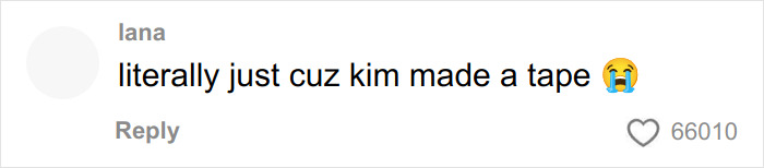 Comente nas redes sociais expressando surpresa e humor sobre um assunto relacionado a celebridades, com um emoji chorando e 66.010 curtidas.