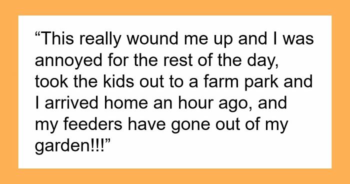 Tenant Discovers Landlady Raided Her Garden And Took Her Bird Feeders, Calls The Police On Her