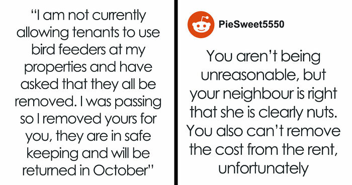 Tenant Discovers Landlady Raided Her Garden And Took Her Bird Feeders, Calls The Police On Her
