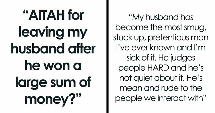 Guy Starts Acting Like An Entitled Rich Jerk After Winning Some Money, Tells Wife She Needs Plastic Surgery