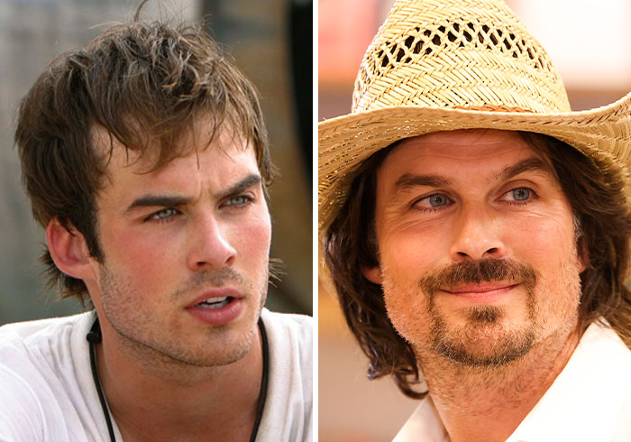Side-by-side images showing the cast of Lost aging over 20 years, highlighting changes linked to the Vampire keyword.