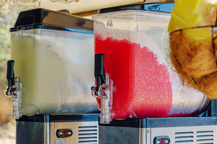 Vibrant red and green slushie machines, a sweet distraction from the wildest and weirdest reasons to fire someone.