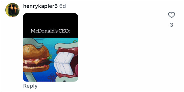 McDonald&rsquo;s CEO reacting humorously to the viral Big Arch Burger with a close-up animated character expression.