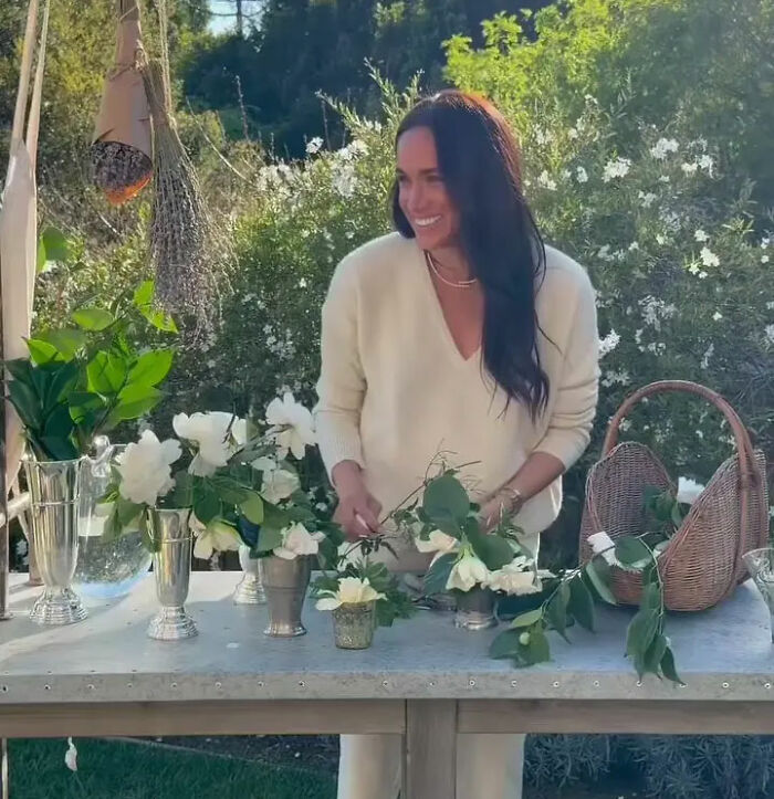 Meghan Markle arranging white flowers outdoors in Easter clip of Archie and Lilibet that sparked backlash over sad detail noticed by fans