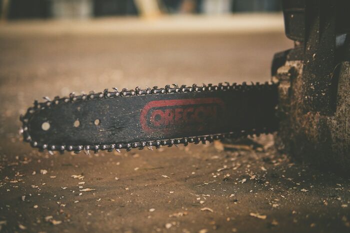 Close-up of a chainsaw blade, one of the unusual items TSA has had to confiscate from travelers.